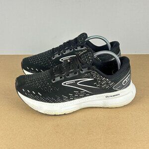 Brooks Glycerin 20 Athletic Running Shoes Womens 8.5 Black White Low Top